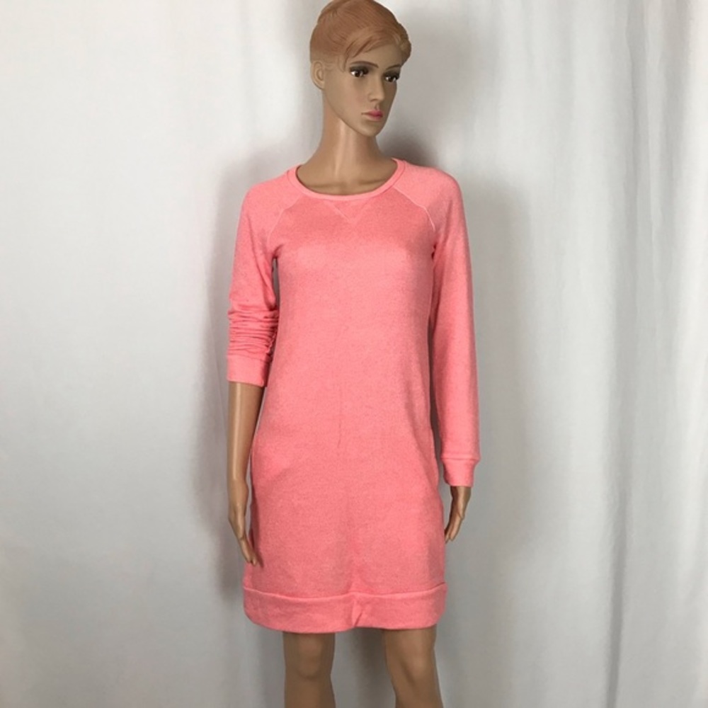 Coral Sweatshirt Dress With Pockets Sz Small NWOT